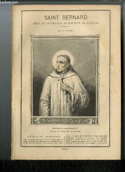 Vies des Saints n 603 - Saint Bernard, abb de Clairvaux et docteur de l'glise - fte le 20 aot