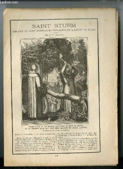 Vies des Saints n 618 - Saint Sturm, disciple de Saint Boniface et fondateur de l'abbaye de Fulde - fte le 17 dcembre