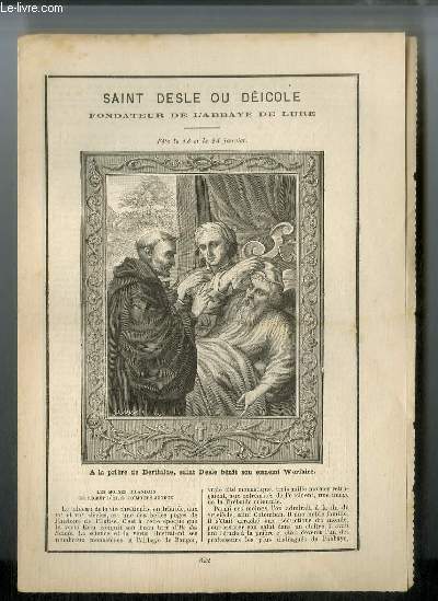 Vies des Saints n 622 - Saint Desle ou Dicole, fondateur de l'abbaye de Lure - fte le 18 et le 24 janvier