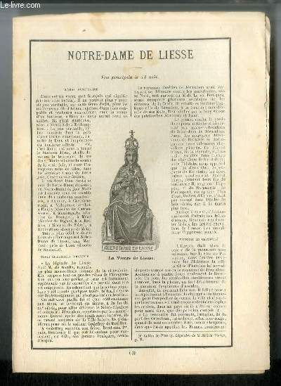 Vies des Saints n 639 - Notre Dame de Liesse - fte principale le 18 aot