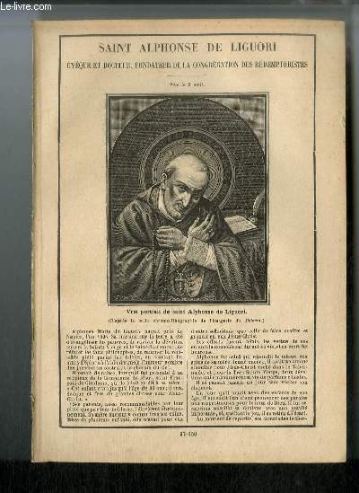 Vies des Saints n 650 - Saint Alphonse de Liguori, vque et docteur, fondateur de la congrgation des rdemptoristes - fte le 2 aot