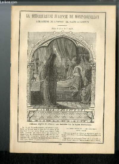 Vies des Saints n 695 - La bienheureuse Julienne de Mont-Cornillon, religieuse de l'ordre de Saint Augustin - fte le 5 et le 7 avril