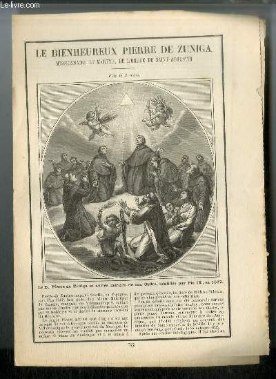Vies des Saints n 733 - Le bienheureux Pierre de Zuniga, missionnaire et martyr de l'ordre de Saint-Augustin - fte le 2 mars
