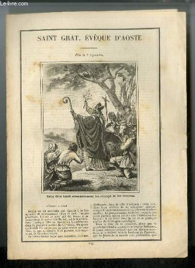 Vies des Saints n 741 - Saint Grat, vque d'Aoste - fte le 7 septembre