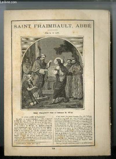 Vies des Saints n 754 - Saint Fraimbault, abb - fte le 16 aot