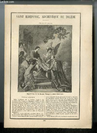 Vies des Saints n 780 - Saint Ildefonse, archevque de Tolde - fte le 23 janvier