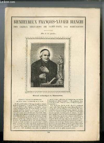 Vies des Saints n 781 - Bienheureux Franois-Xavier Bianchi des clercs rguliers de Saint Paul dits Barnabites - fte le 31 janvier