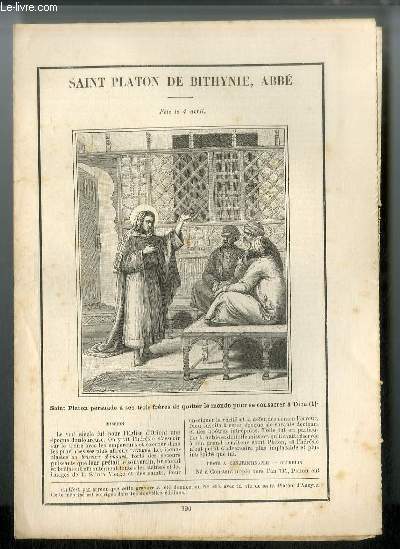 Vies des Saints n° 790 - Saint Platon de Bithynie, abbé - fête le 4 avril
