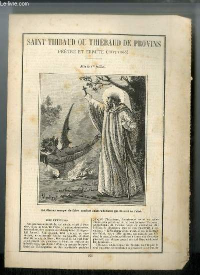 Vies des Saints n 800 - Saint Thibaud ou Thibaud de Provins, prtre et ermite (1017-1066) - fte le 1er juillet