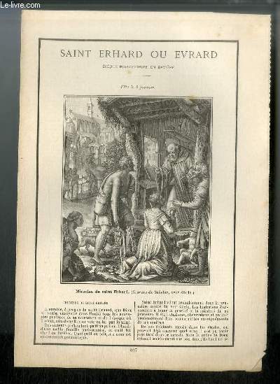 Vies des Saints n 827 - Saint Erhard ou Evrard, vque missionnaire en Bavire - fte le 8 janvier