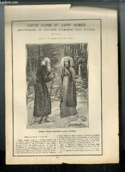 Vies des Saints n 867 - Saint Ulphe et Saint Domice, solitaires au diocse d'Amiens (VIIIe sicle) - ftes le 31 janvier et le 23 octobre
