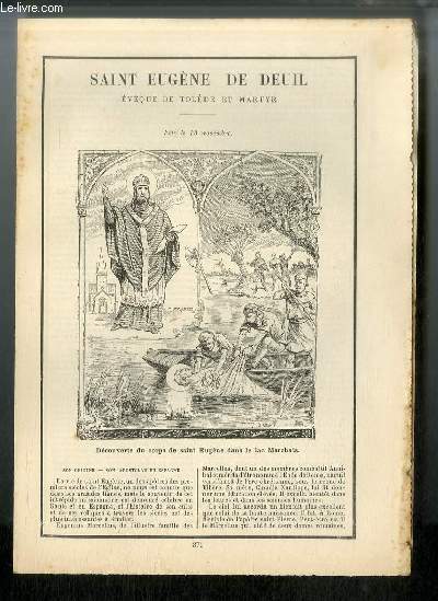 Vies des Saints n 871 - Saint Eugne de Deuil, vque de Tolde et martyr - fte le 13 novembre