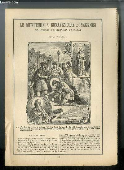 Vies des Saints n 875 - Le bienheureux Bonaventure Bonaccorsi de l'ordre des servites de Marie - fte le 14 dcembre - Saint Bernard, archevque de Vienne - fte le 21 mai