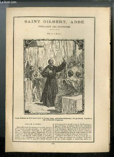 Vies des Saints n 878 - Saint Gilbert, abb fondateur des Gilbertins - fte le 4 fvrier