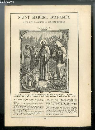 Vies des Saints n 880 - Saint Marcel d'Apame, abb des acmtes  Constantinople - fte le 29 dcembre