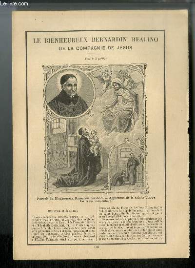 Vies des Saints n 903 - Le bienheureux Bernardin Realino de la compagnie de Jsus - fte le 3 juillet