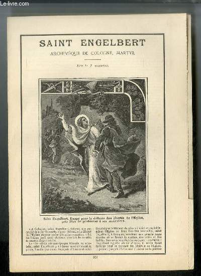 Vies des Saints n° 923 - Saint Engelbert, archevêque de Cologne, martyr - fêt... - Photo 1/1
