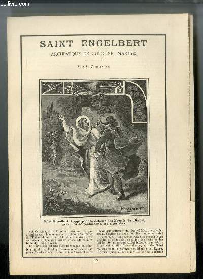 Vies des Saints n 923 - Saint Engelbert, archevque de Cologne, martyr - fte le 7 novembre