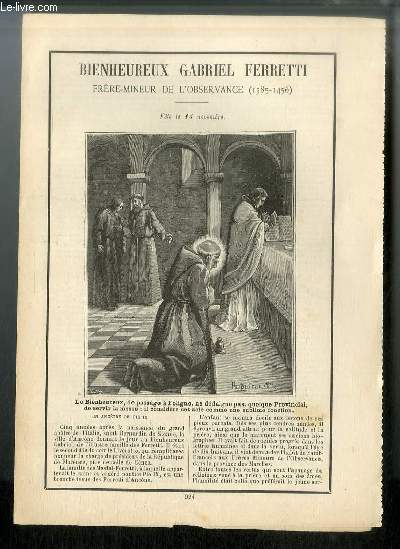 Vies des Saints n 924 - Bienheureux Gabriel Ferretti, frre-mineur de l'Observance (1385-1456) - fte le 14 novembre - Saint Crat, vque de Grenoble - fte le 6 juin