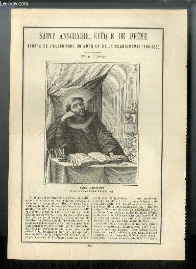 Vies des Saints n 935 - Saint Anschaire, vque de Brme, aptre de l'Allemagne du Nord et de la Scandinavie (798-865) - fte le 3 fvrier