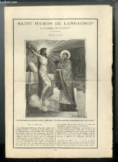 Vies des Saints n 939 - Saint Hamon de Landachop, religieux de Savigny - fte le 4 avril