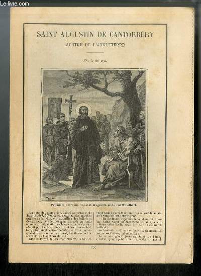 Vies des Saints n 951 - Saint Augustin de Cantorbry, aptre de l'Angleterre - fte le 26 mai