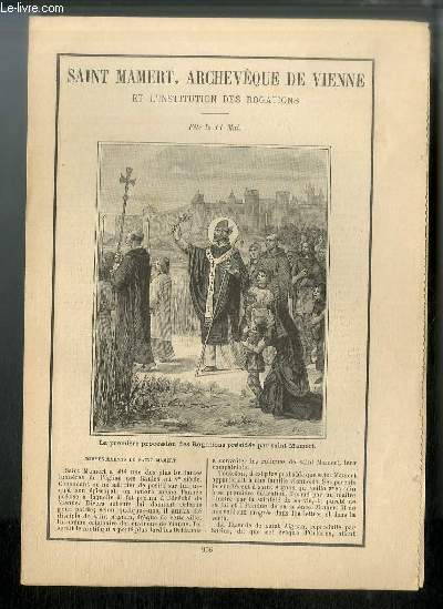 Vies des Saints n 956 - Saint Mamert, archevque de Vienne, et l'institution des rogations - fte le 11 mai