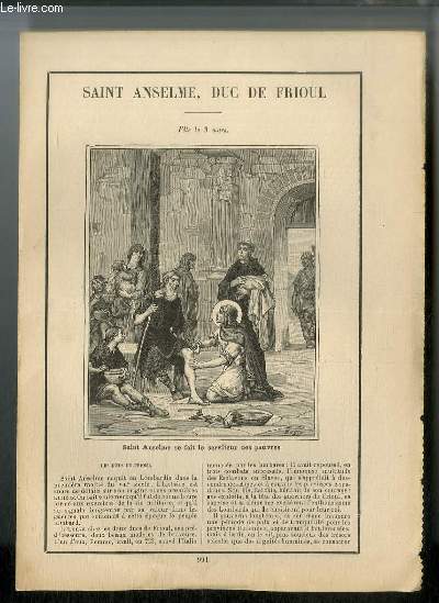 Vies des Saints n 991 - Saint Anselme, duc de Frioul - fte le 3 mars