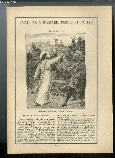 Vies des Saints n 994 - Saint Basile d'Ancyre, prtre et martyr - fte le 22 mars