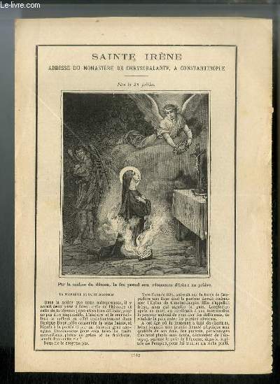 Vies des Saints n 1012 - Sainte Irne, abbesse du monastre de Chrysobalante,  Constantinople - fte le 28 juillet