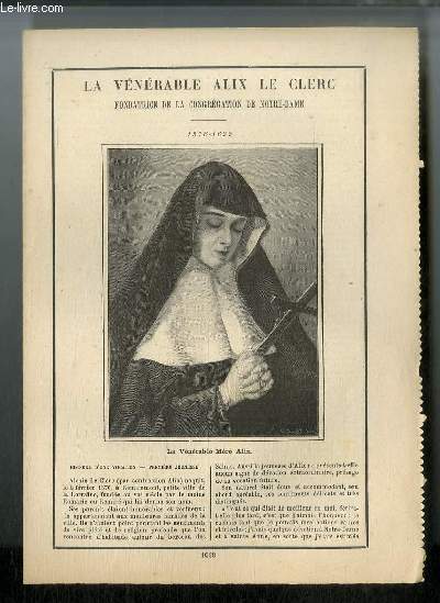 Vies des Saints n 1028 - La vnrable Alix le Clerc, fondatrice de la congrgation de Notre-Dame - 1576-1622