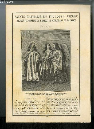 Vies des Saints n 1062 - Sainte Nathalie de Toulouse, vierge, religieuse professe de l'ordre de Notre-Dame de la merci - fte le 4 juillet