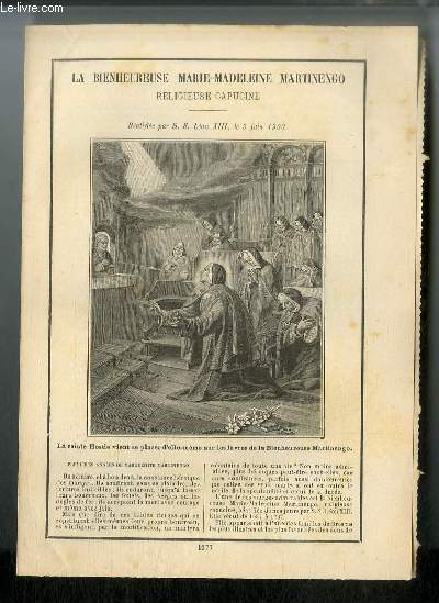 Vies des Saints n 1077 - La bienheureuse Marie-Madeleine Martinengo, religieuse capucine, batifie par S.S.Lon XIII, le 3 juin 1900