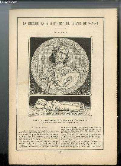Vies des Saints n 1096 - Le bienheureux Humbert III, comte de Savoie - fte le 6 mars
