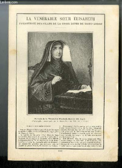 Vies des Saints n 1169 - La vnrable Soeur Elisabeth, fondatrice des filles de la Croix dites de Saint-Andr