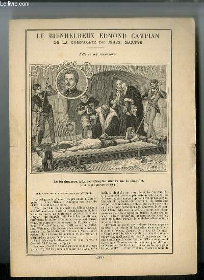 Vies des Saints n 1337 - Le bienheureux Edmond Campian de la compagnie de Jsus, martyr - fte le 28 novembre