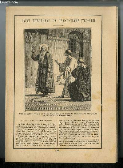 Vies des Saints n 1394 - Saint Thophane de Grand-Champ (760-818)