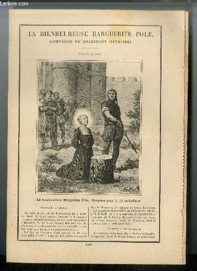 Vies des Saints n 1403 - La bienheureuse Marguerite Pole, comtesse de Salisbury (1473-1541) - fte le 4 mai