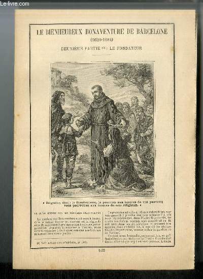 Vies des Saints n 1423 - Le bienheureux Bonaventure de Barcelone (1620-1684) - deuxime partie : le fondateur