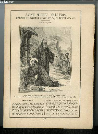 Vies des Saints n 1434 - Saint Michel Malinos, fondateur du monastre du Mont Kymina, en Bithynie (894-961) - fte le 12 juillet