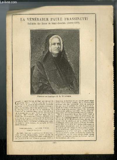 Vies des Saints n 1464 - La vnrable Paule Frassinetti, fondatrice des Soeurs de Sainte Dorothe (1809-1882)