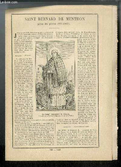 Vies des Saints n 1465 - Saint Bernard de Menthon, patron des plerins (923-1008)