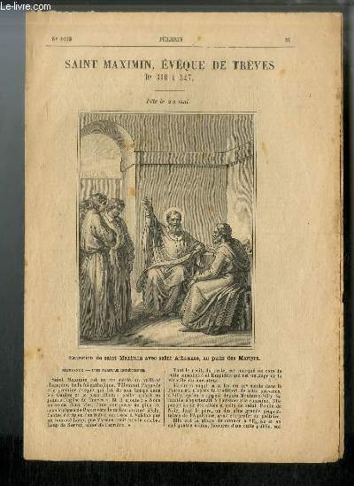 Vies des Saints n 1609 - Saint Maximin, vque de Trves de 330  347 - fte le 29 mai