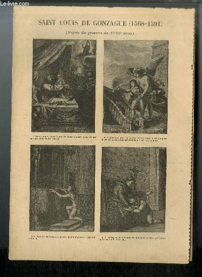 Vies des Saints n 1640 - Saint Louis de Gonzague (1568-1591) d'aprs des gravures du XVIIIe sicle