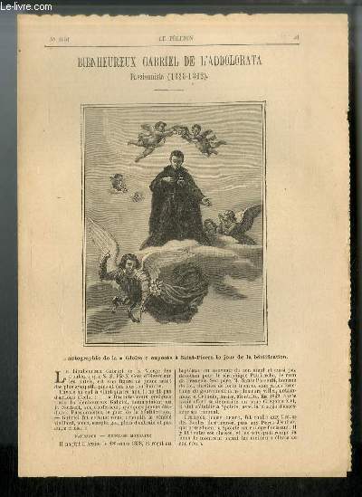 Vies des Saints n 1651 - Bienheureux Gabriel de l'Addolorata, passionniste (1838-1862)