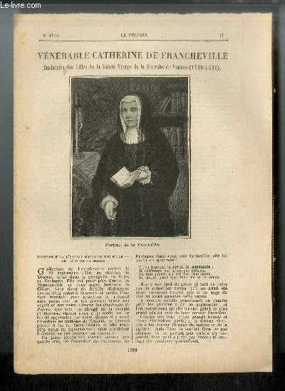 Vies des Saints n 1749 - Vnrable Catherine de Francheville, fondatrice des Filles de la Sainte Vierge de la Retraite de Vannes (1620-1689)