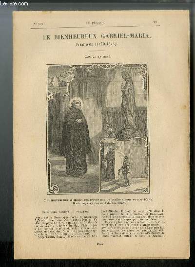 Vies des Saints n° 1759 - Le bienheureux Gabriel-Maria, franciscain (1460-1532) - fête le 27 août