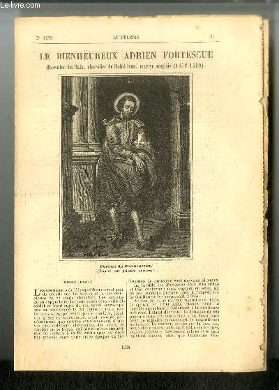 Vies des Saints n 1779 - Le bienheureux Adrien Fortescue, chevalier du Bain, chevalier de Saint-Jean, martyr anglais (1476-1539) par C. de L.