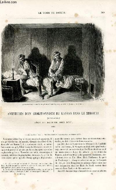 Le tour du monde - nouveau journal des voyages - livraison n128 - Aventures d'un abolitionniste du Kansas dans le Missouri (Etats Unis), rcit du docteur john Doy (1855).