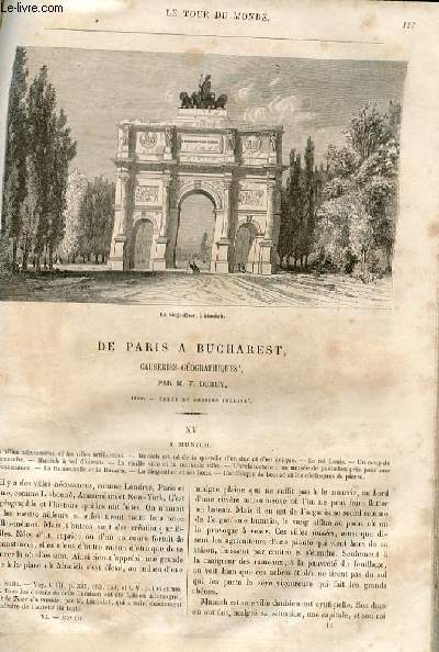 Le tour du monde - nouveau journal des voyages - livraison n142 et 143 - De Paris  Bucharest, causeries gographiques par V. Duruy.